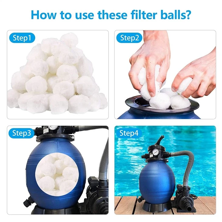 Backwash Fiber Ball Filter Media For Swimming Pool