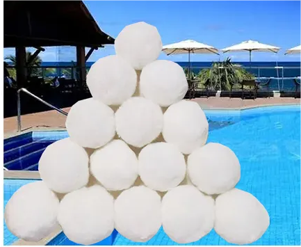White Reusable Fiber Balls For Perfect Swimming Pool